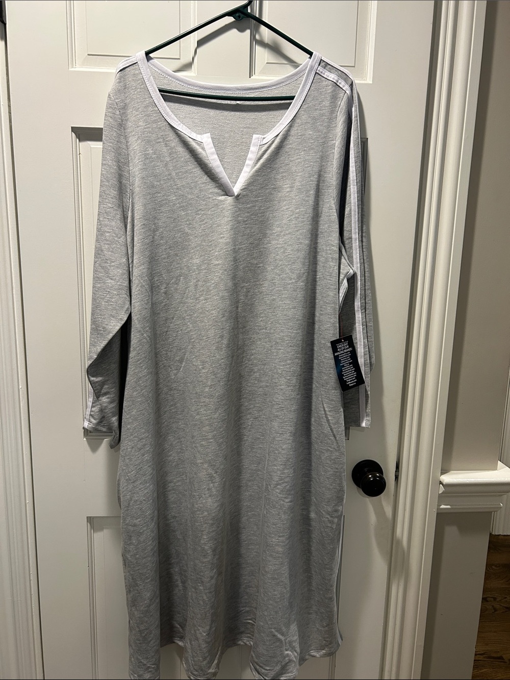 Women’s Relaxed Sleep Shirt Nightgown - Light Gray